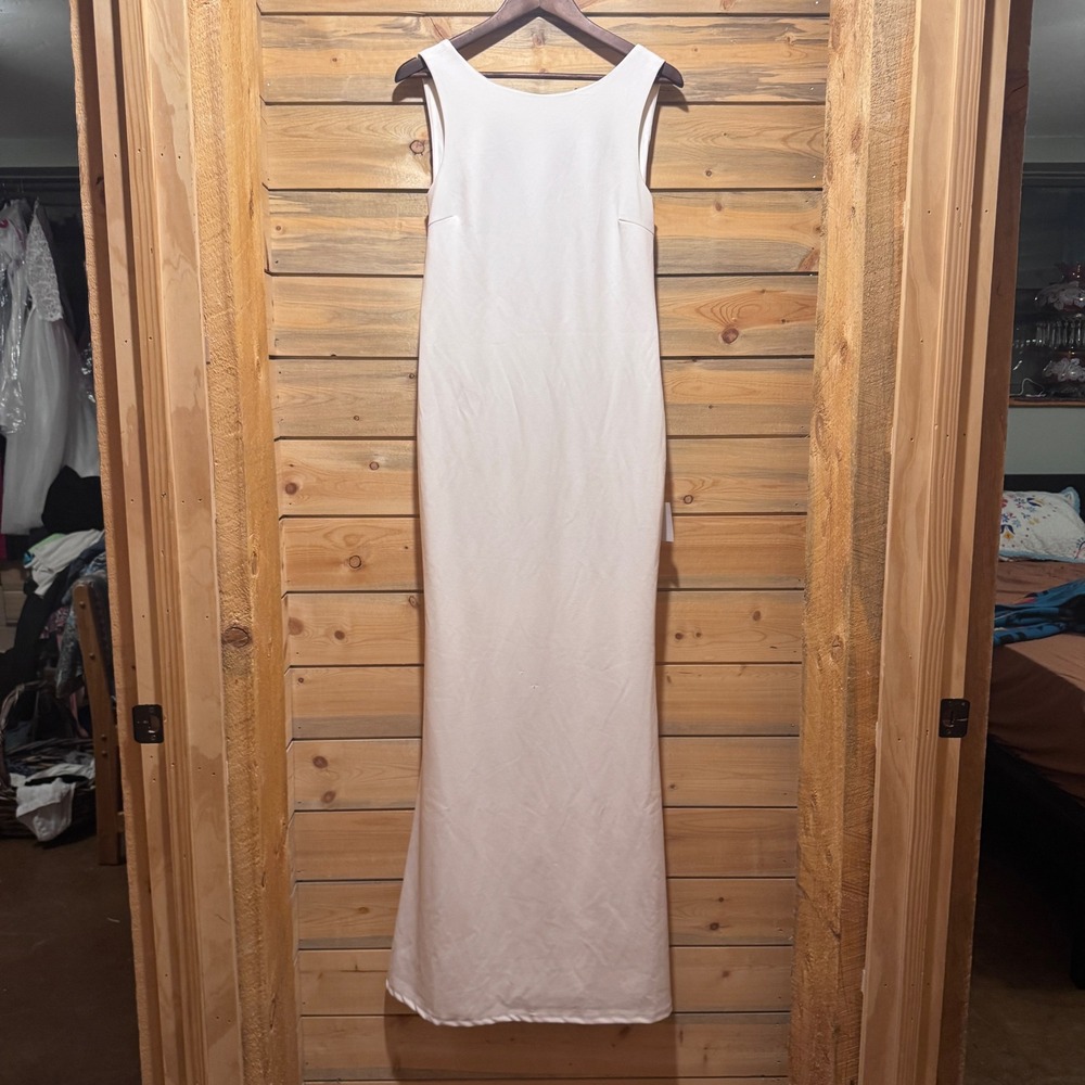Lulus White Twist Back Maxi Dress Open Back Formal Tank Top Gown Wedding XL NEW - Picture 2 of 8